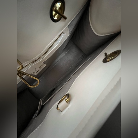 Off-White Quilted Tote with Gold Chain - Picture 10 of 10